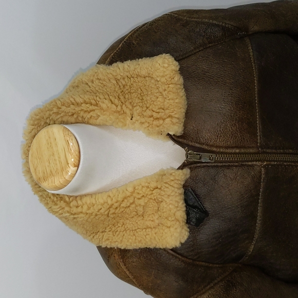 Schott NYC B-6 Type Sheepskin Flight Leather Jacket - Picture 2 of 7